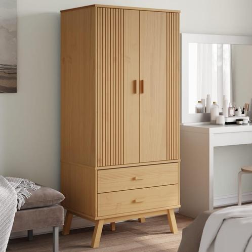 vidaXL Kledingkast OLDEN 76,5x53x172 cm massief grenenhout, Huis en Inrichting, Kasten | Kledingkasten, Nieuw, Verzenden