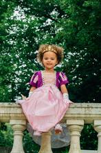 Rapunzel prinsessenjurk+Kroon+Vlecht+Staf 98,104,110,116,122, Nieuw, Meisje, 110 t/m 116, Ophalen of Verzenden