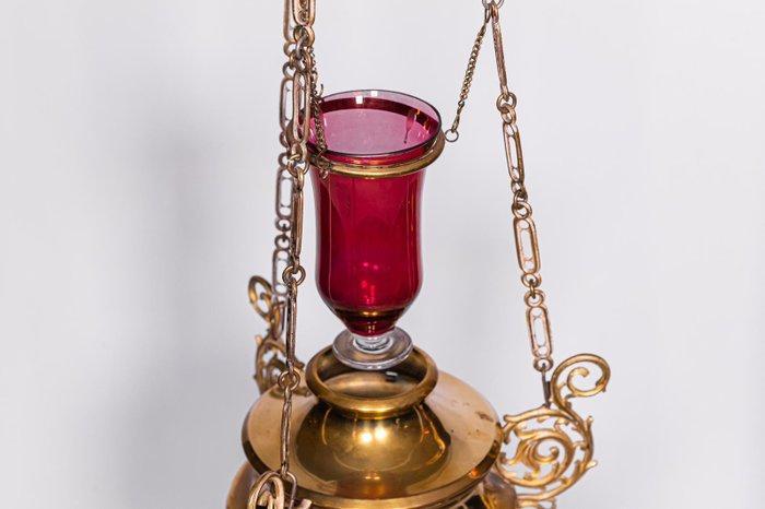 Godslamp, neogotiek, messing - Messing - 1850-1900, Antiek en Kunst, Kunst | Niet-Westerse kunst