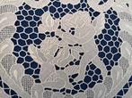 Museale Tovaglia puro lino con ricamo intaglio a mano 18