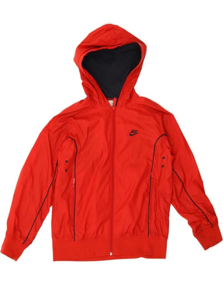 NIKE Girls Hooded Windbreaker Jacket 8-9 Years Small Red, Kleding | Dames, Jassen | Winter, Verzenden
