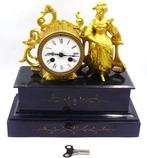 Klok - Marmer, Zinklegering - 1850-1900, Antiek en Kunst