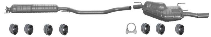 Complete uitlaat Middendemper + Einddemper Saab 9-5 2.0, 2.3, Auto-onderdelen, Uitlaatsystemen, Nieuw, Verzenden