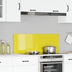 vidaXL Keuken Achterwand Geel 110 x 40 x 0.6 cm gehard glas, Huis en Inrichting, Keuken | Keukenbenodigdheden, Verzenden, Nieuw