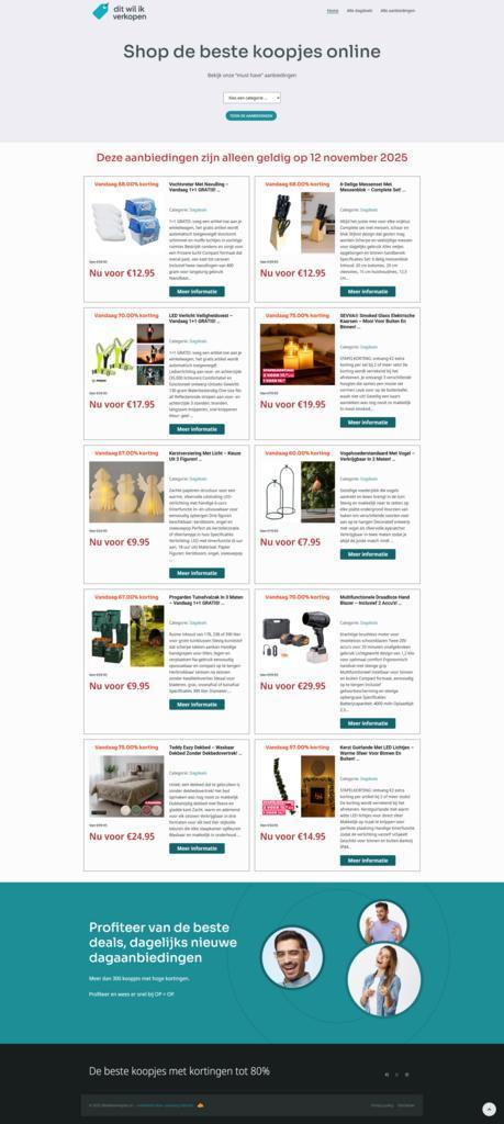 Professionele site met dagdeals en actie aanbiedingen, Zakelijke goederen, Exploitaties en Overnames