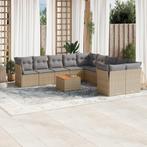 vidaXL 11-delige Tuinset met kussens poly rattan beige, Verzenden, Nieuw, Rotan, Tuinset