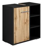 Wastafelkast Neptunus 60 x 28 x 60 cm Eiken Zwart, Huis en Inrichting, Badkamer | Badkamermeubels, Verzenden, Nieuw, Wastafelkast