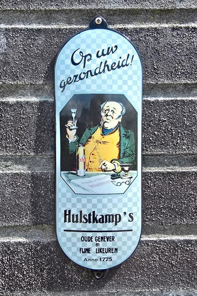 Emaille Deurpostje Hulstkamp's oude genever, Verzamelen, Merken en Reclamevoorwerpen, Verzenden