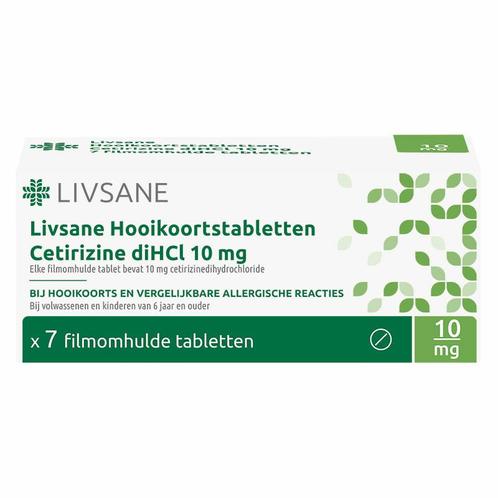 Livsane Hooikoorts cetirizine diHCl 10 mg 7 tabletten, Diversen, Verpleegmiddelen, Nieuw, Verzenden