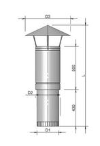 Burgerhout Ventilatie Dakdoorv + Kap 400 Zwart, Verzenden, Nieuw