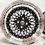 15 inch 4x100 YKW Wheels Y5207 - Gloss Black Machined Velgen