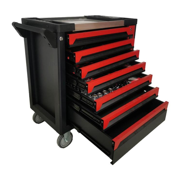7 laden gereedschapswagen incl. gereedschap - 201-delig, Zakelijke goederen, Agrarisch | Werktuigen, Ophalen of Verzenden