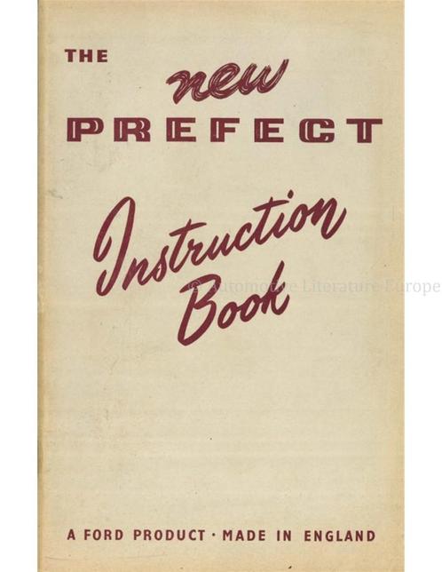 1954 FORD PREFECT INSTRUCTIEBOEKJE ENGELS, Auto diversen, Handleidingen en Instructieboekjes
