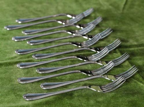 Mooi lot van 12 antieke Christofle Visvorken model Rubans., Antiek en Kunst, Antiek | Meubels | Tafels