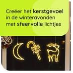 Kerstverlichting Raam Maan + Rendier + Zuurstok - ø18cm -, Diversen, Kerst, Verzenden, Nieuw