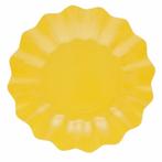 8x Gele diepe wegwerp bordjes van karton 27 cm - Bordjes, Ophalen of Verzenden, Nieuw