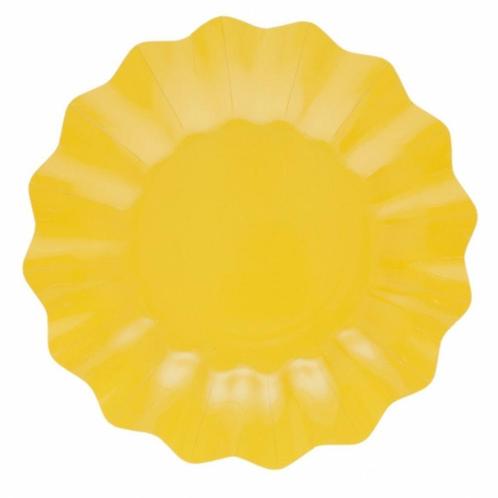 8x Gele diepe wegwerp bordjes van karton 27 cm - Bordjes, Hobby en Vrije tijd, Feestartikelen, Ophalen of Verzenden