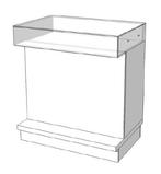 Super high glossy toonbank wit met glazen toonvak 90 cm