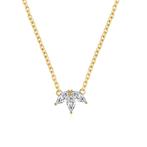 925 zilver gold plated crown ketting met 3 zirkonias, Sieraden, Tassen en Uiterlijk, Kettinghangers, Verzenden, Nieuw, Zilver