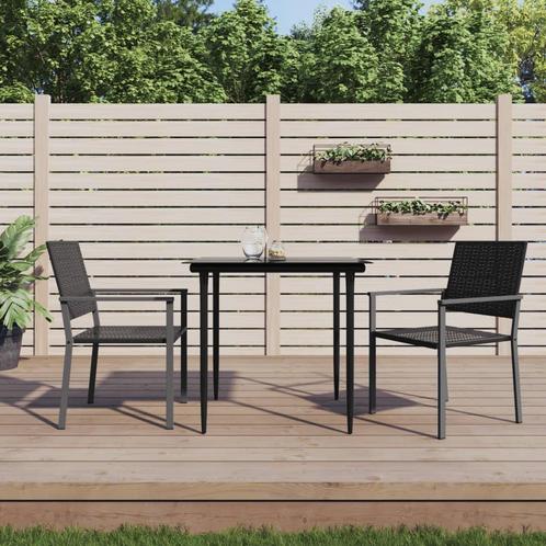 vidaXL Tuinstoelen 2 st 54x62,5x89 cm poly rattan zwart, Tuin en Terras, Tuinstoelen, Nieuw, Rotan, Verzenden