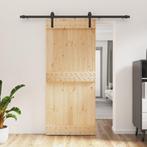 vidaXL Schuifdeur met beslag 90x210 cm massief grenenhout, Verzenden, Nieuw