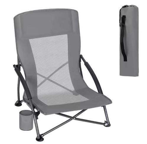 Opvouwbare Campingstoel met Armleuningen en Bekerhouder, Tuin en Terras, Tuinstoelen, Nieuw, Verzenden