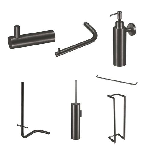 Accessoireset Qisani Flow Compleet Geborsteld Gun Metal, Doe-het-zelf en Verbouw, Sanitair, Bad, Nieuw, Ophalen of Verzenden
