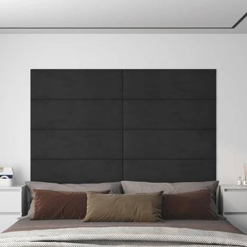 vidaXL Wandpanelen 12 st 3,24 m² 90x30 cm fluweel zwart beschikbaar voor biedingen