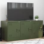 vidaXL Tv-meubel 99x39x44 cm staal olijfgroen, Huis en Inrichting, Verzenden, Nieuw, Metaal