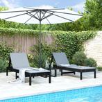 vidaXL Ligbedden 2 st 199,5x60x74 cm massief grenenhout, Tuin en Terras, Ligbedden, Verzenden, Nieuw