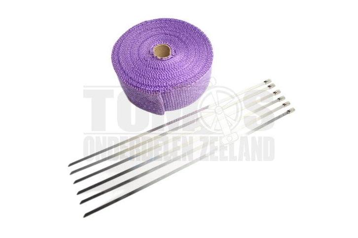 Uitlaat hitteband paars 5cm x 5 meter, Fietsen en Brommers, Brommeronderdelen | Algemeen, Nieuw, Ophalen of Verzenden