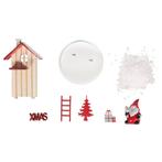 Houten deco winterhuis, 6cm. ø klassiek rood 6, Hobby en Vrije tijd, Knutselen, Ophalen of Verzenden, Nieuw
