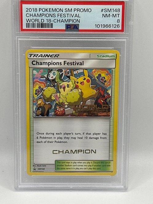 Pokémon - 1 Graded card - world championship champions 2018, Hobby en Vrije tijd, Verzamelkaartspellen | Pokémon