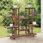 vidaXL Plantenstandaard met wielen 110x25x115 cm massief, Verzenden, Nieuw