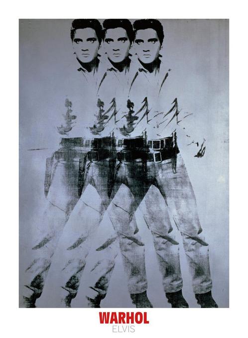 Kunstdruk Andy Warhol - Elvis 1963 Triple 66x90cm, Huis en Inrichting, Woonaccessoires | Schilderijen, Tekeningen en Foto's, Nieuw