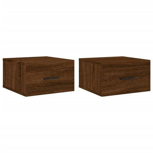 Wandnachtkastjes Bruin Eiken - Retourdeal - 35% Korting!, Huis en Inrichting, Slaapkamer | Nachtkastjes, Nieuw, Hout, Minder dan 55 cm