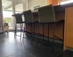 Set van 3 leren barstoelen - groen leer - Echt leer, Industr, Huis en Inrichting, Stoelen, Overige kleuren, Nieuw, Leer, Ophalen of Verzenden