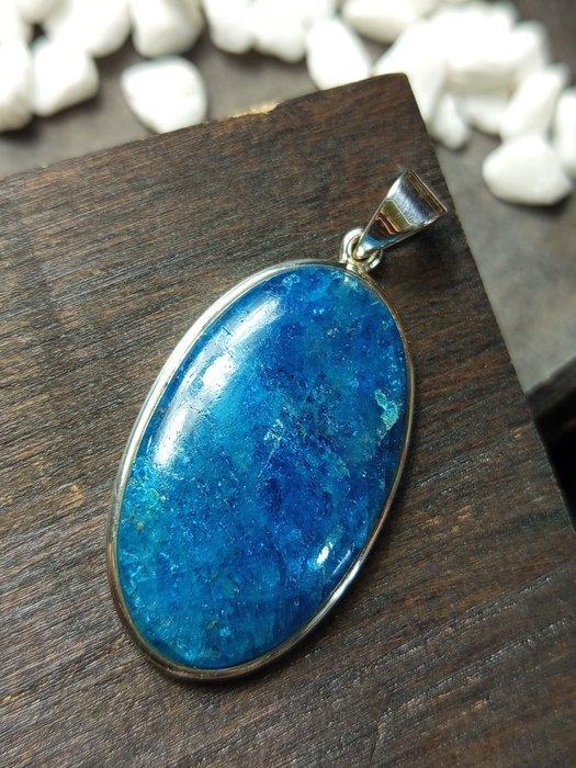 Zilverjuweel 925 met topkwaliteit Apatite, uniek stuk. -, Verzamelen, Mineralen en Fossielen