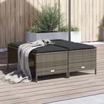 vidaXL Tuinkrukken met kussens 4 st poly rattan grijs, Verzenden, Nieuw, Rotan