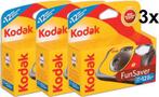 3 pak Kodak - Wegwerpcamera met flitser - 27+12 fotos