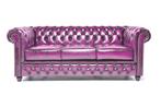 Chesterfield Eco Leather Line – Antique Berry 3-zits bank, Overige materialen, Verzenden, Chesterfield, 75 tot 100 cm