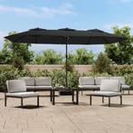 vidaXL Parasol dubbel dak 449x245 cm zwart, Verzenden, Nieuw, Meer dan 4 meter