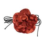 Haarband Bloem 11cm - Veter Striklint - Roestkleur Bruin, Nieuw