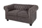 Chesterfield 2-zitsbank 150cm vintage grijs taupe met, Ophalen of Verzenden, Nieuw