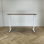 zit-sta slingerbureau 180x80 cm, Cognac - Wit, Ophalen of Verzenden, Gebruikt, Bureau