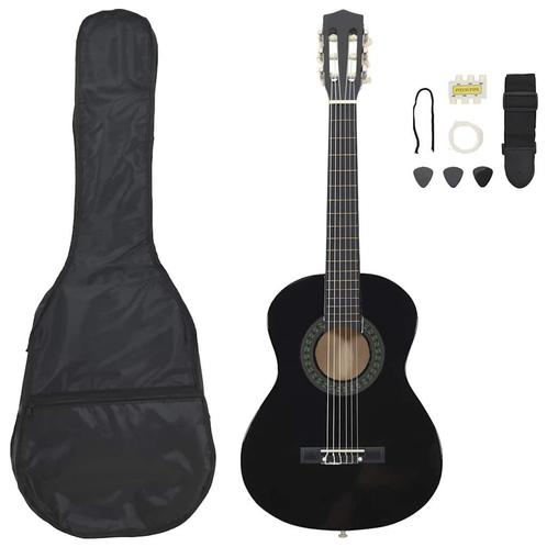 Zwarte Gitaarset 1/2 Beginner - Tweedekansje - OP=OP!, Muziek en Instrumenten, Snaarinstrumenten | Gitaren | Akoestisch, Nieuw