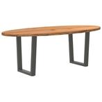 vidaXL Eettafel 220x100x74 cm ovaal massief eikenhout, Huis en Inrichting, Tafels | Eettafels, Verzenden, Nieuw