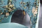 Design stoel PRET-A-PORTER turquoise fluweel bloemmotief en, Ophalen of Verzenden, Nieuw