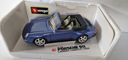 Burago 1:18 - Modelauto - Porsche 911 Carrera Cabriolet, Hobby en Vrije tijd, Modelauto's | 1:5 tot 1:12