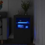vidaXL Bijzetkast met LED-verlichting bewerkt hout zwart, Huis en Inrichting, Kasten | Overige, Verzenden, Nieuw